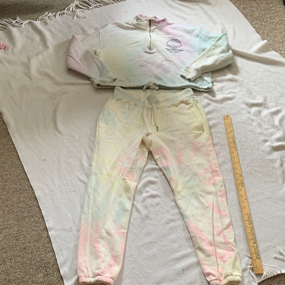 NSF SMALL SAYDE Pastel Tie-Dye Joggers & Southern Spirit HILTON HEAD sweatshirt